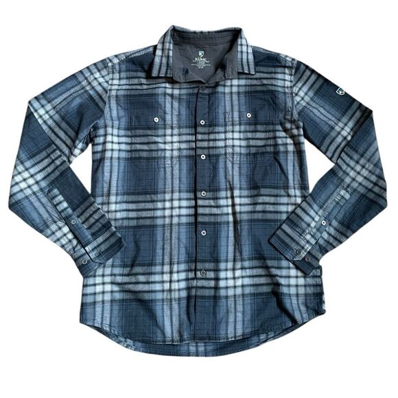 KUHL Fugitive Flannel Button Down Shirt Blue Size Large - Picture 1 of 7